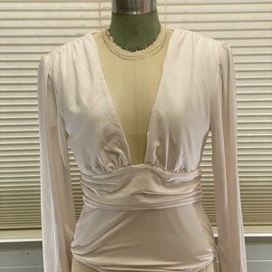 Princess Polly white deep V bodysuit